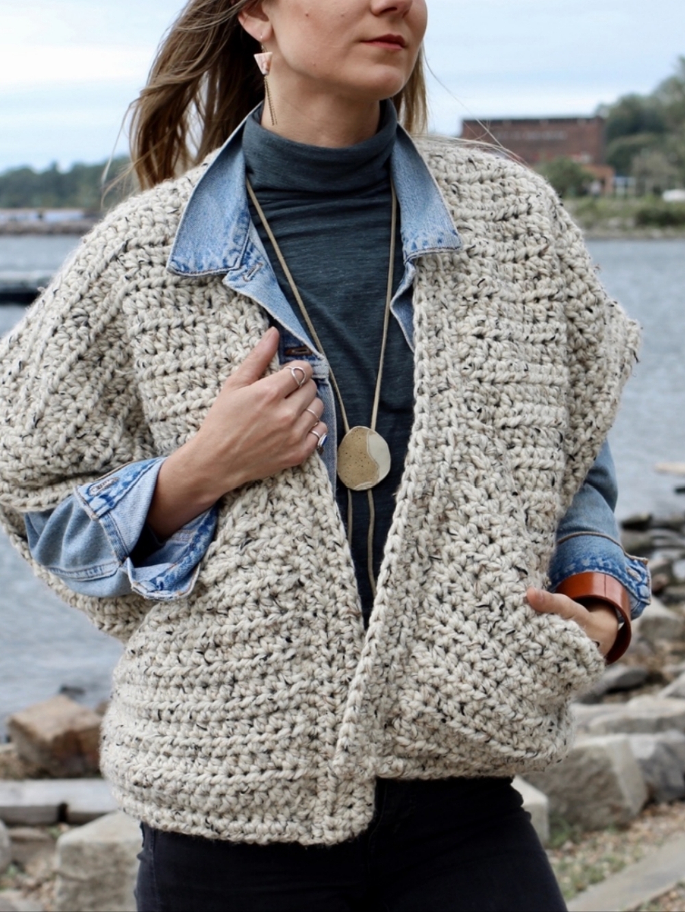 Winds Of The Atlantic Crochet Topper - Handmade Crochet Short Sleeve Sweater